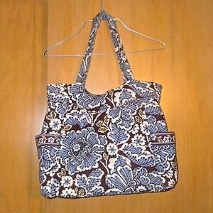Vera Bradley Laptop Bag with Blue/Brown Quited Pattern